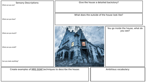 Descriptive Writing Gothic Worksheet