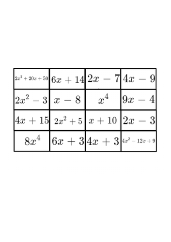 Composite Function Bingo