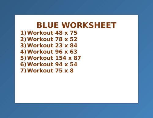 BLUE WORKSHEET 39