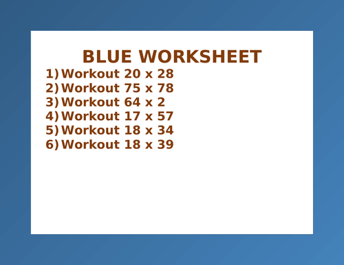 BLUE WORKSHEET 41