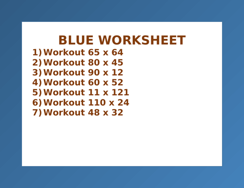 BLUE WORKSHEET 42