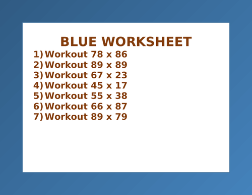 BLUE WORKSHEET 44