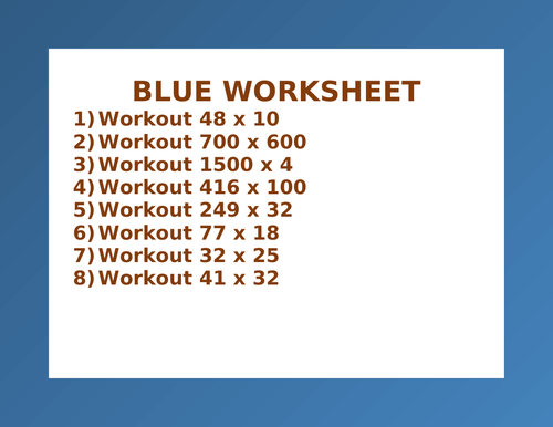BLUE WORKSHEET 54