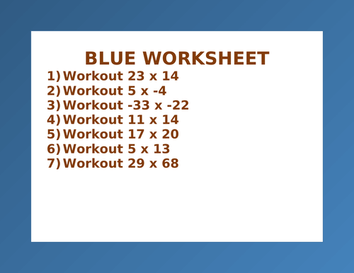 BLUE WORKSHEET 58