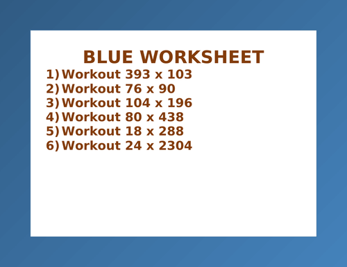 BLUE WORKSHEET 67