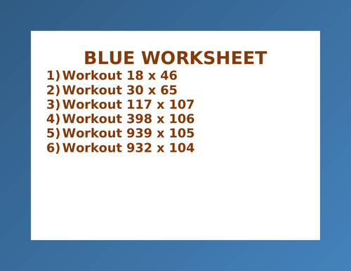 BLUE WORKSHEET 68