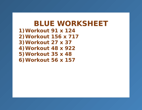 BLUE WORKSHEET 72
