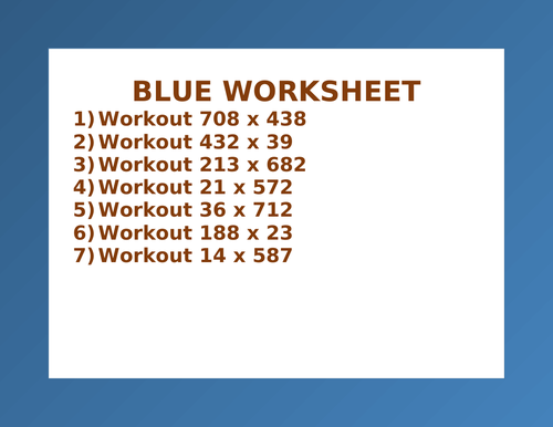 BLUE WORKSHEET 73