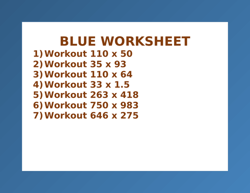 BLUE WORKSHEET 76