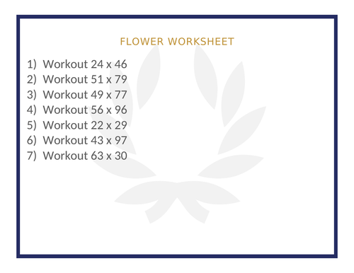 FLOWER WORKSHEET 4