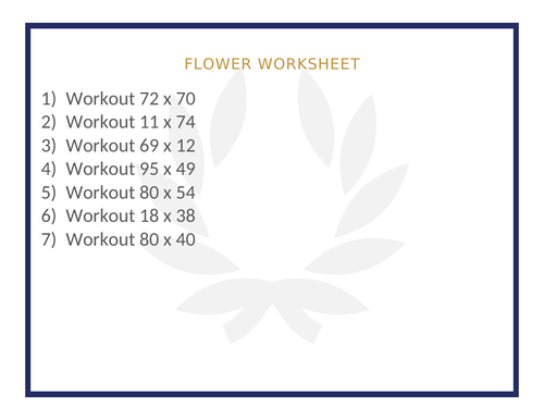 FLOWER WORKSHEET 7
