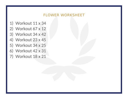 FLOWER WORKSHEET 8