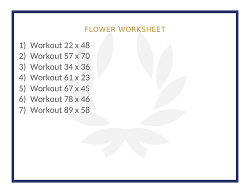 FLOWER WORKSHEET 12