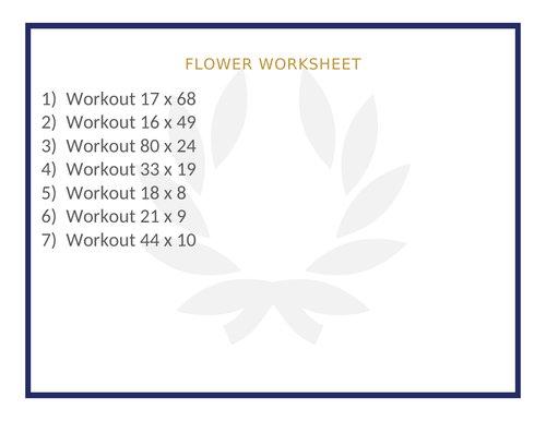FLOWER WORKSHEET 16
