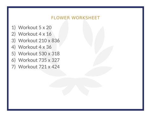FLOWER WORKSHEET 17