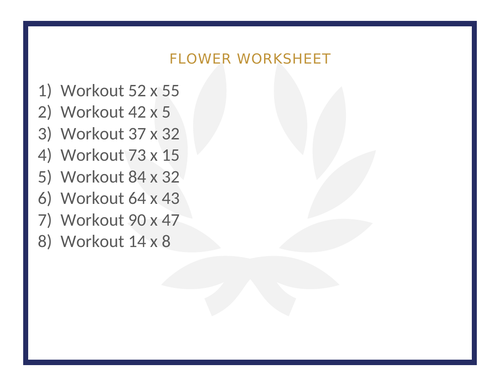 FLOWER WORKSHEET 18
