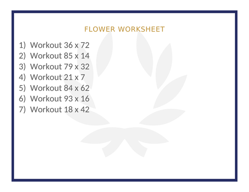 FLOWER WORKSHEET 21