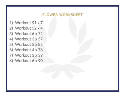 FLOWER WORKSHEET 24