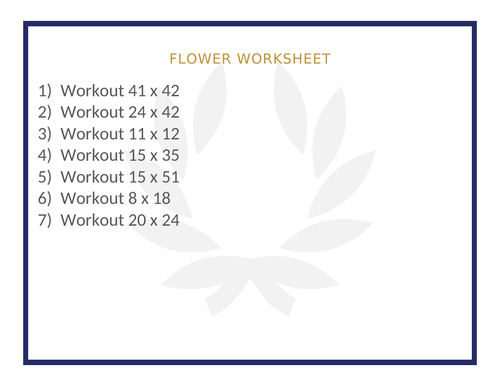 FLOWER WORKSHEET 29