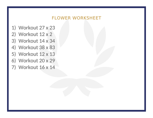 FLOWER WORKSHEET 32