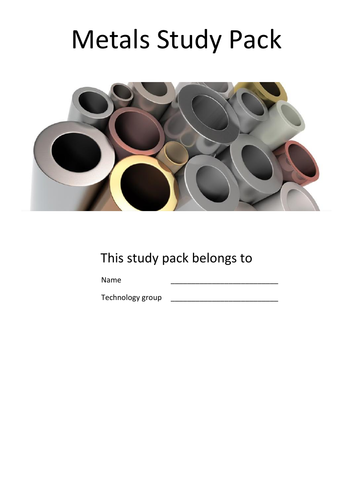 Design Technology Metals Study Pack