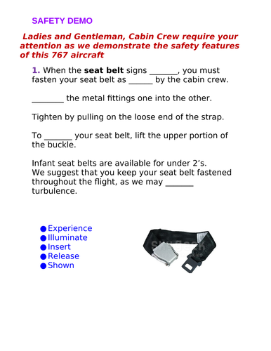 Cabin Crew: Safety Demonstration Speech