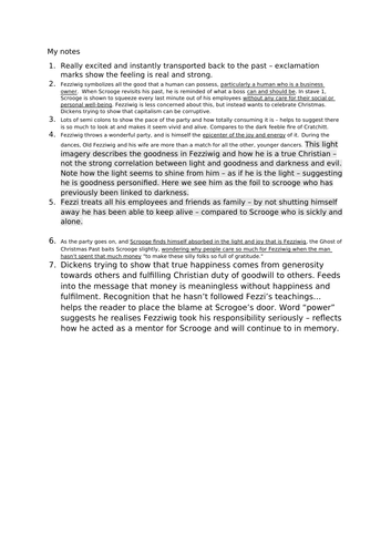 Fezziwig Stave 2 A Christmas Carol GCSE AQA