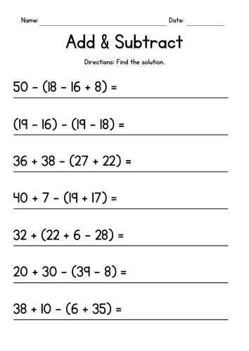 Order of Operations - Four Numbers