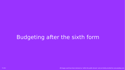 Budgeting after the sixth form