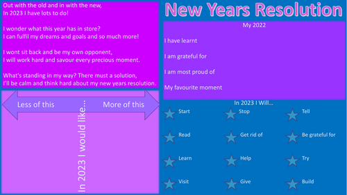 New Year's Resolution - Worksheet/Poster