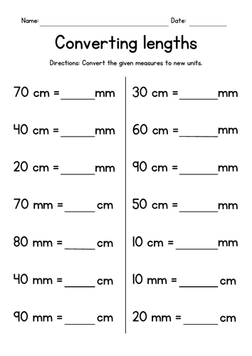 Converting Centimeters and Millimeters