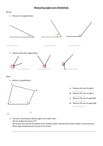 Measuring angles GCSE Foundation lesson