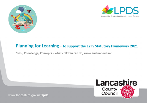EYFS – Planning for Learning. Skills, Knowledge, Concepts – what children can do, know & understand.