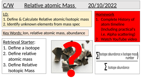 Relative atomic mass A LEVEL