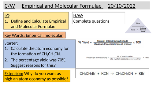 Empirical and molecular formulae A LEVEL