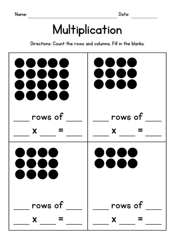 Counting & Multiplying Dots - Multiplication FREEBIE