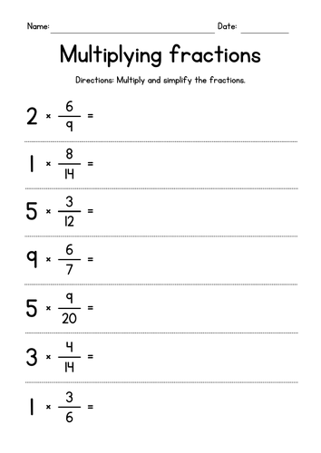 Multiplying Proper Fractions by Whole Numbers