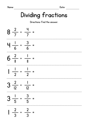 Dividing Mixed Numbers by Fractions