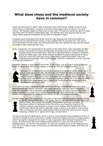Chess and medieval society