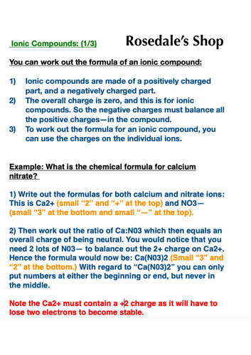 Lesson Plan Notes on Ionic Compounds | Diagrams of Dot & Cross | Chemistry CLASS of GCSE AQA / IGCSE