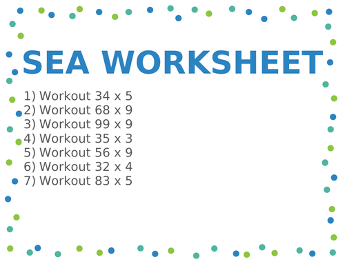 SEA WORKSHEET 31