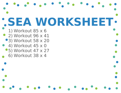 SEA WORKSHEET 32