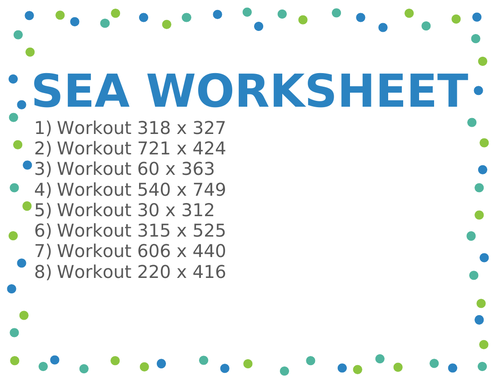 SEA WORKSHEET 43