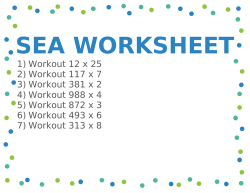 SEA WORKSHEET 47