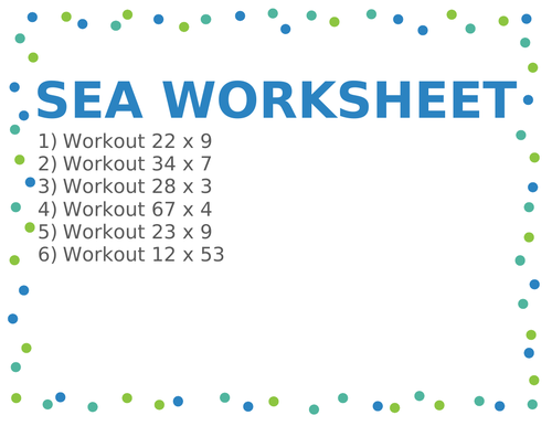 SEA WORKSHEET 59