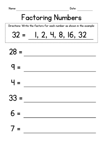 Factoring Numbers within 50