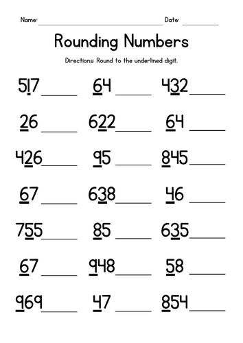 Mathematic Year 2-Round Off Numbers online exercise for