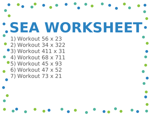 SEA WORKSHEET 90