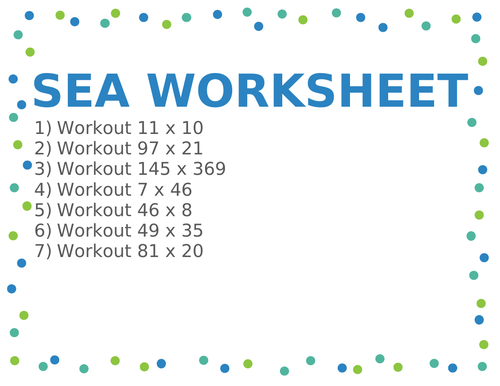 SEA WORKSHEET 93