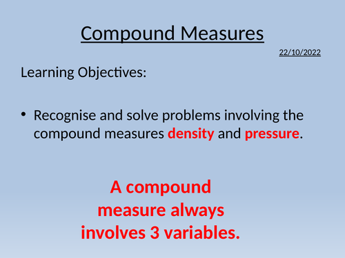 Pressure - Compound Measures